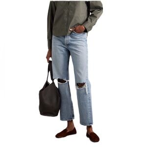 Agolde 90’s Distressed Mid Rise Straight Leg Jean Size 25